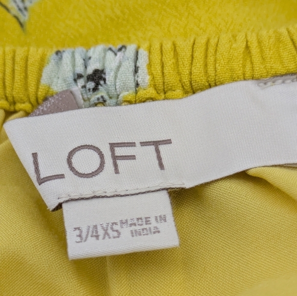 Loft Yellow Flower Dress Tunic 3/4 - Picture 3 of 4
